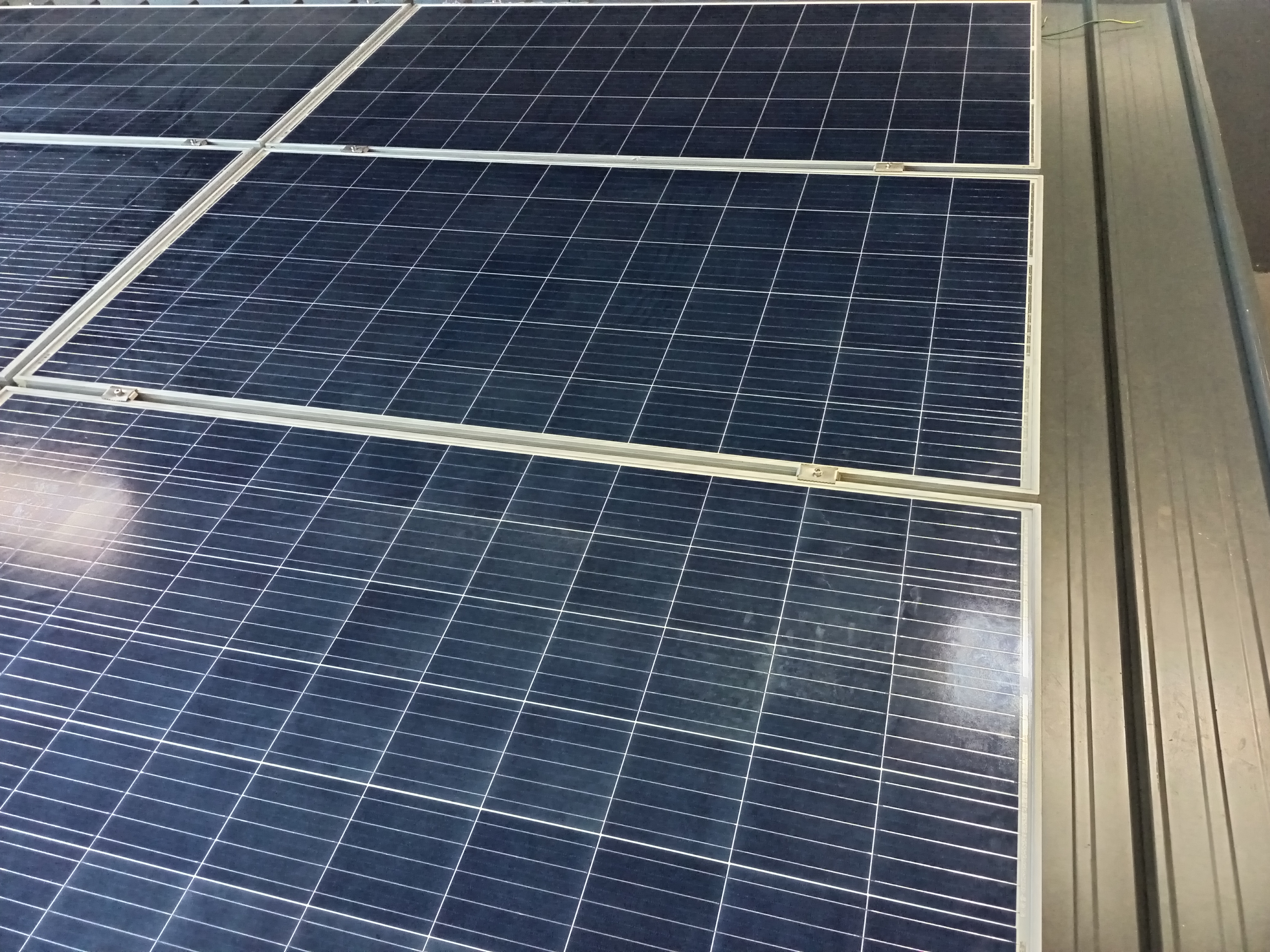 solar panels installed on landscape mode on a cliplock roof